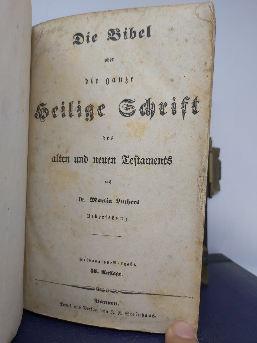 Die Bibel oder die Heilige Schrift des Alten Neuen Testaments Stuttgart 1915! 