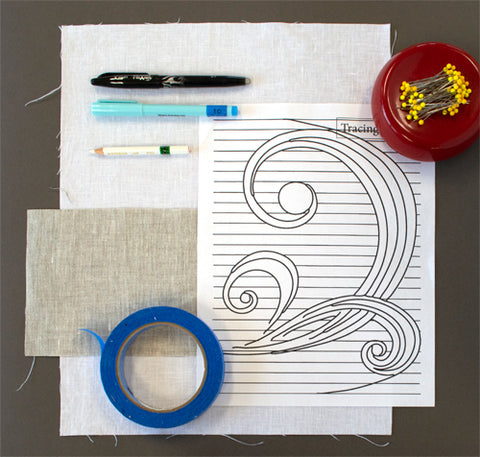 Marking hand embroidery projects tutorial by April Sproule.