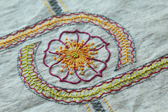 Flower motif, hand embroidered pattern from April Sproule.