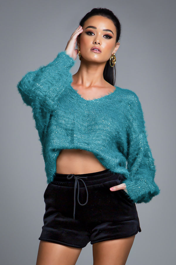 ADDISON KNIT TOP GREEN
