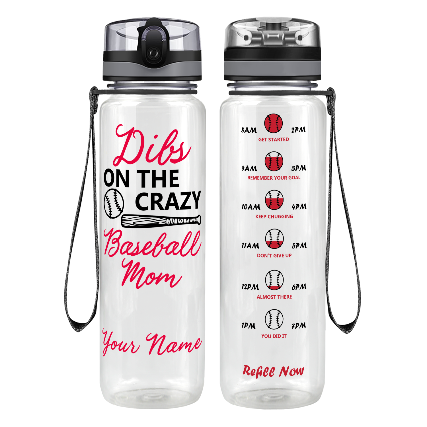 baseball mom water bottle