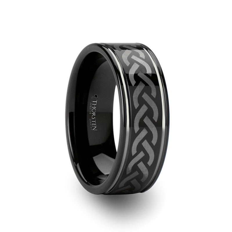 Mens wedding rings black tungsten