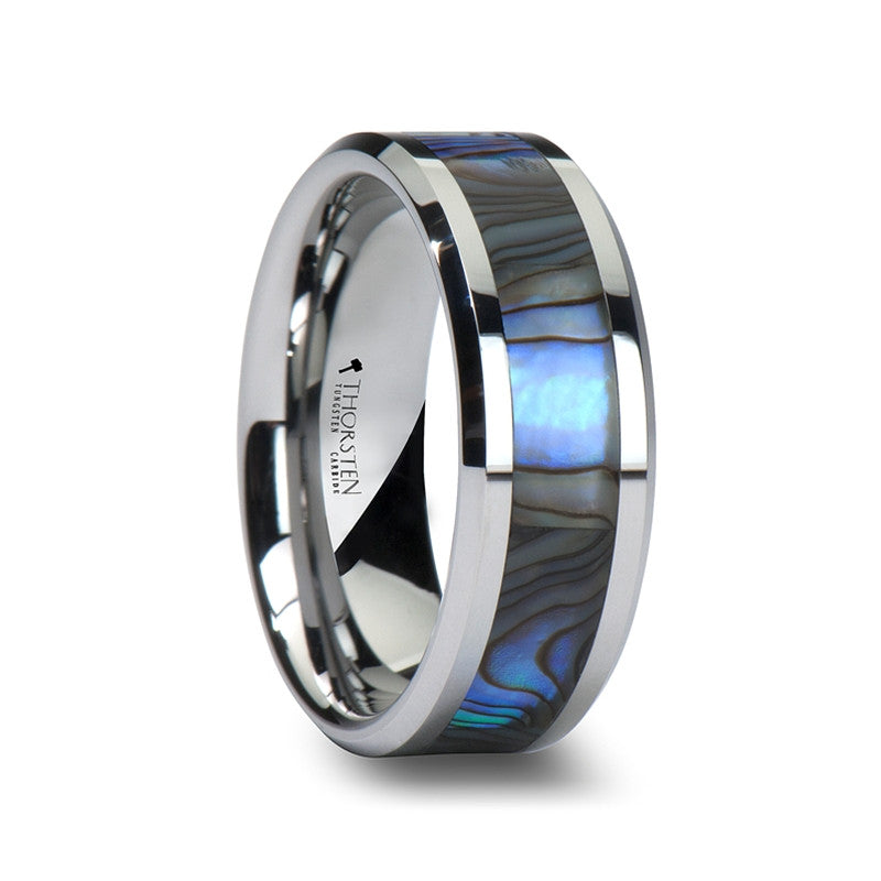 MAUI Tungsten Carbide Ring With Mother Of Pearl Inlay   8 Mm 1 ?v=1383329601