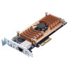 Qnap QM2-2P10G1T Dual NVMe M.2 22110/2280 PCIe SSD and single 10GBASE-T 10GbE network expansion card (PCIe Gen2 x 4), Low-profile bracket pre-loaded, flat & Full-height are bundled, SSD not included