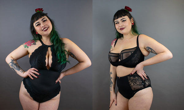 scantilly lingerie on a 30HH size medium alternative pin-up model