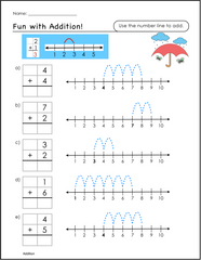 Free printable math worksheets with number lines for special education students