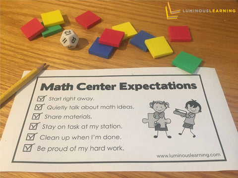 free math center expectations checklist for special education students