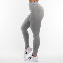 Embrace - Dames Spijkerbroeken met Hoge taille -Lichtgrijs