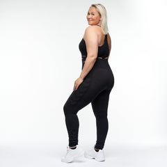 Hummel -Dames Clea Mid Waist Leggings -Zwart
