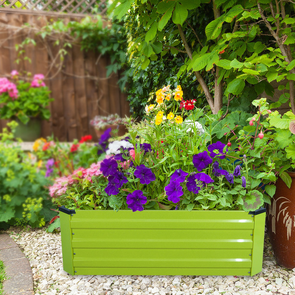 Metal Garden Raised Bed Galvanized Steel Planter Grow Box Vegetable Flower Pots 