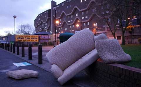 Sofa waste on the street in Brixton- London