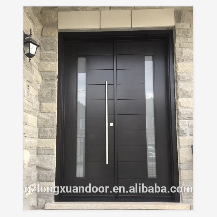 modern wood door design with glass