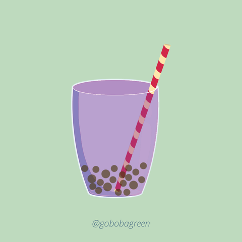 taro boba, taro milk tea, black tea taro, purple drink, glass, paper straw