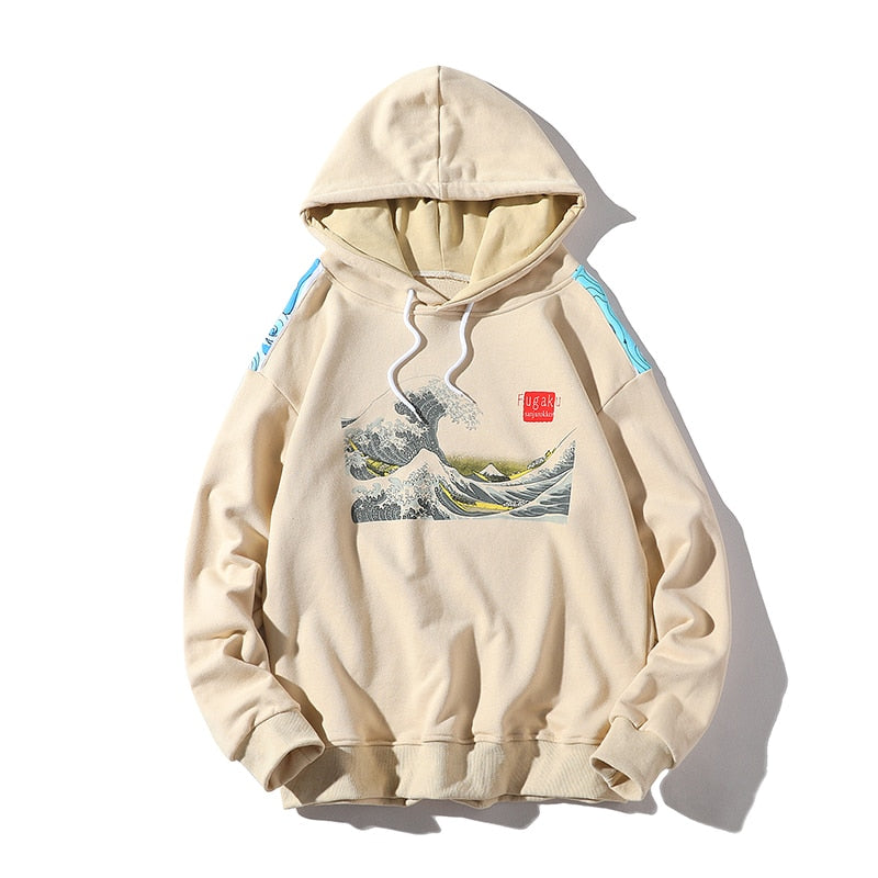 beige men hoodie