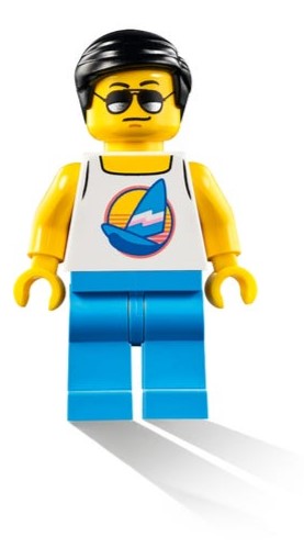 lego man on beach