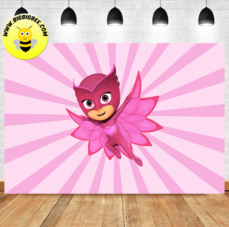 Custom Pink PJ Mask Theme Backdrop – BigBigBee Sign