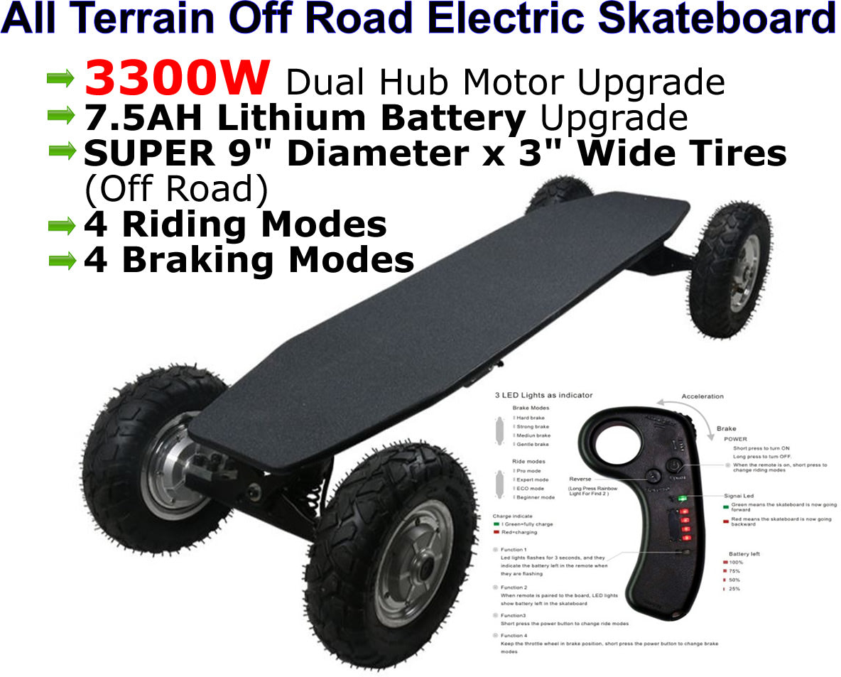 All Terrain Off Road Electric Skateboard Longboard Mountainboard 