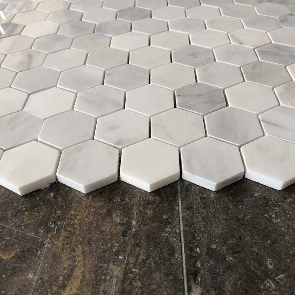 Arabescato Carrara Marble 2" Hexagon Honed – allmarbletile