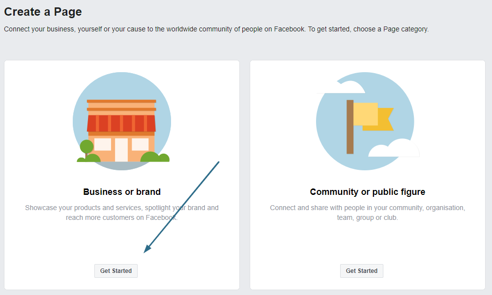 create a business facebook page