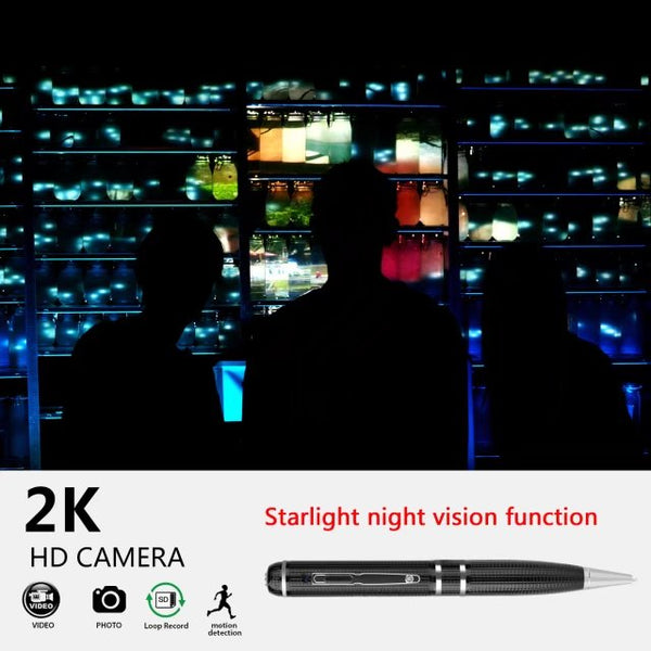 Spy Camera 2K Star Light Night Vision Pen GSmade Full HD 1296p Video Recording P 