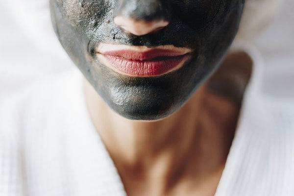 activated charcoal face mask close up