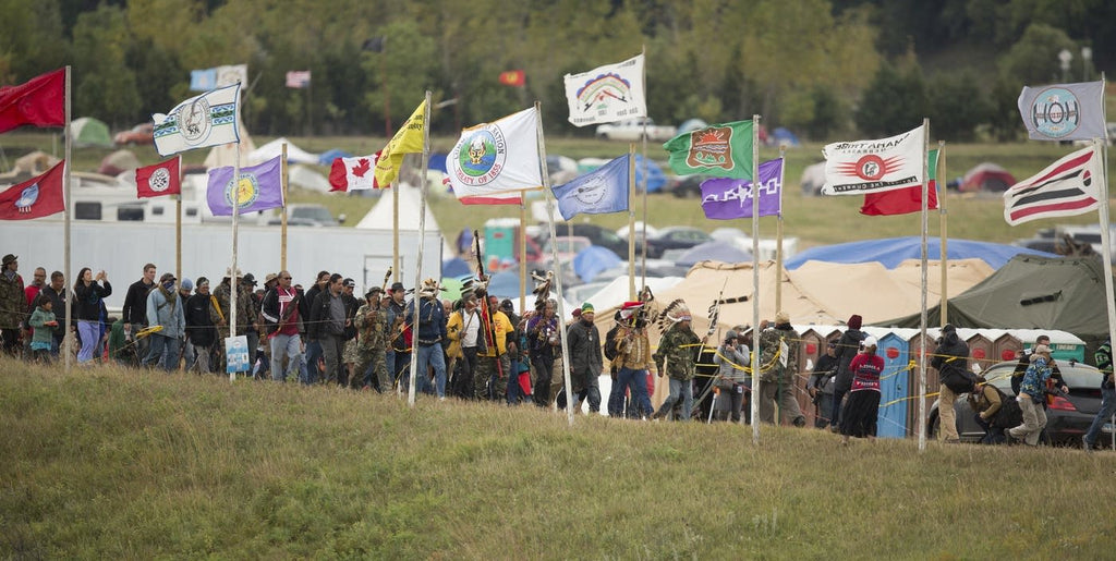 Many tribal nations unite in overflow camp. (Photo Christopher Juhn for MPR News)