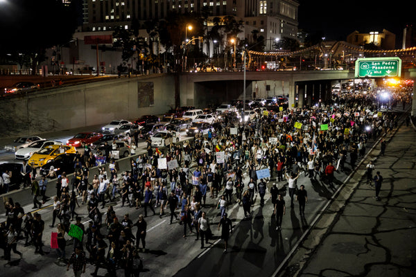 Trump protesters shut down the 101 Freeway Nov. 9th (Marcus Yam / LA Times via Getty Images)