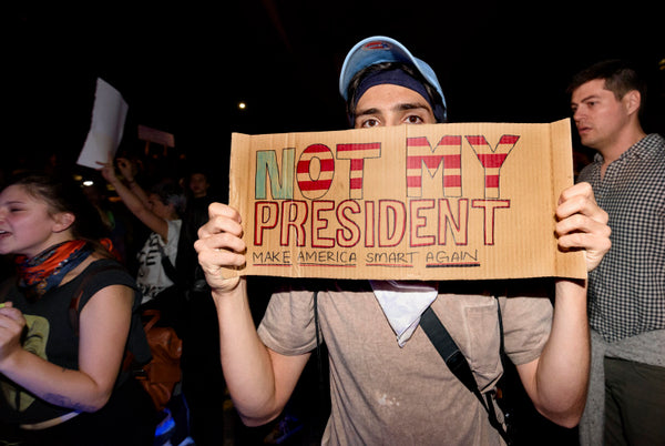 Not My President, Trump. CBS Los Angeles / Ronen Tivony / Nur Photo via Getty Images