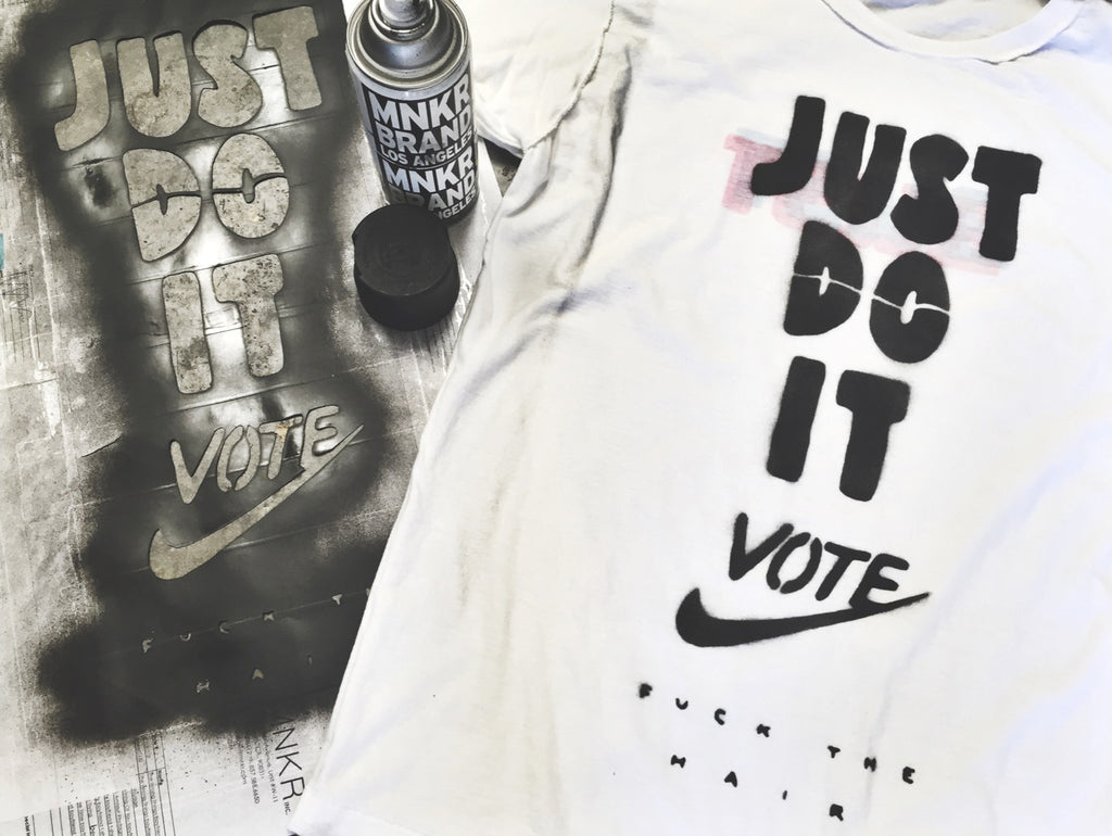 MNKR Just Do It Vote Bootleg T-shirt Stencil