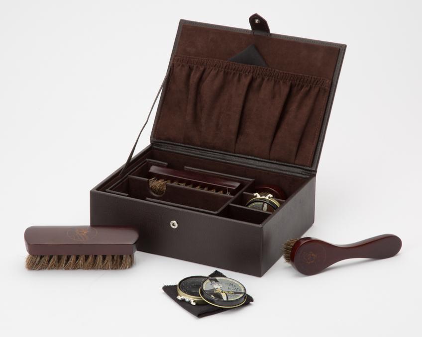 WOLF Blake Shoe Shine Kit Brown Leather 