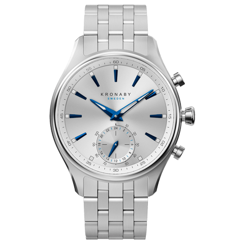 Kronaby 41mm Smartwatch Silver Dial Steel Men's Watch S3121/1– Time Plus
