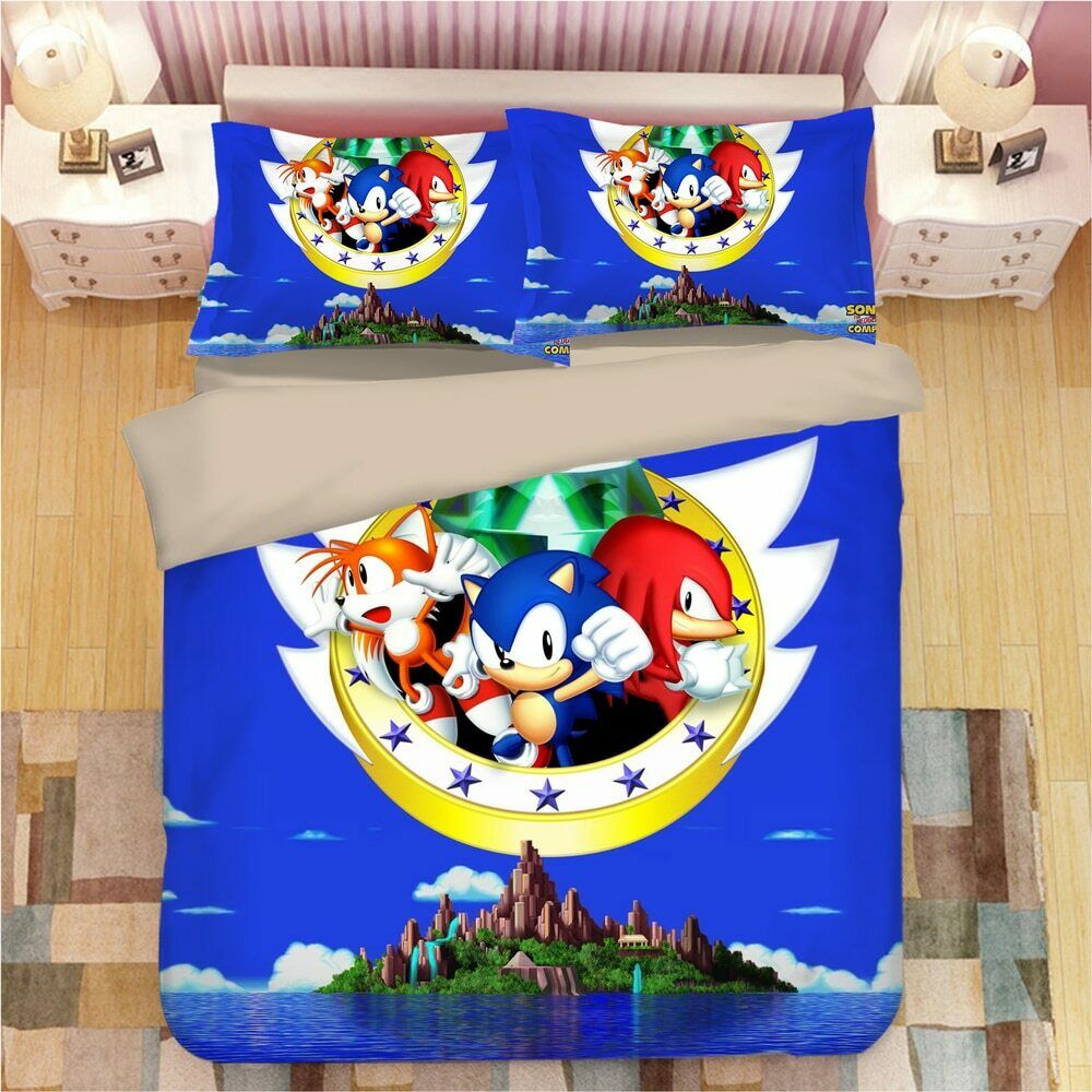 15 Styles Sonic The Hedgehog 3D Bedding Sets Duvet Cover & 2 Pillow Cases 