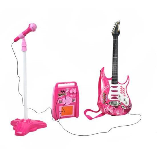 hangen Fruit groente chef Elektrische gitaar met microfoon en versterker voor kinderen roze –  Voordeelstore.nl