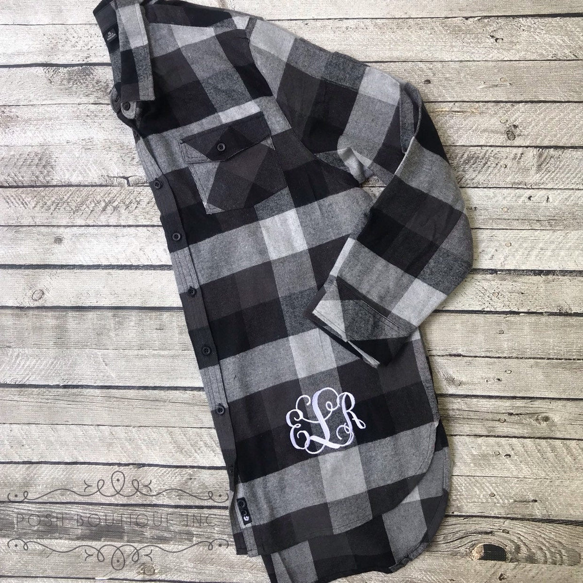 monogrammed flannel shirts for bridesmaids
