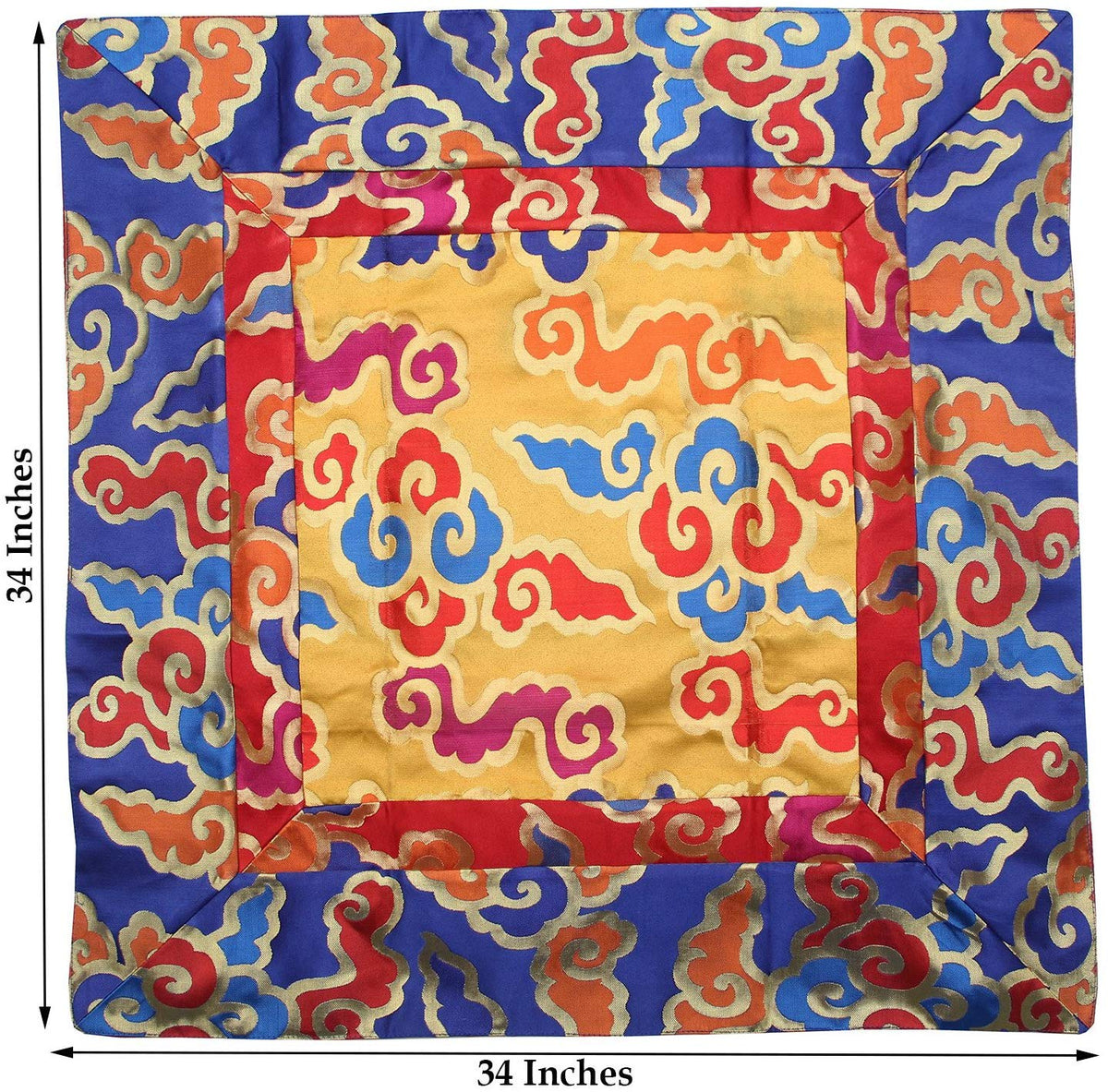 DharmaObjects Tibetan Buddhist Silk Brocade Table Runner/Shrine Cover/Altar Cloth/Table Cover 20 X 10 Inches