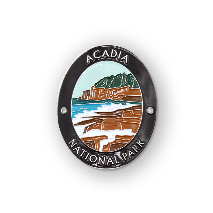 Daisies Acadia National Park Walking Hiking Stick Medallion Maine Coastline 