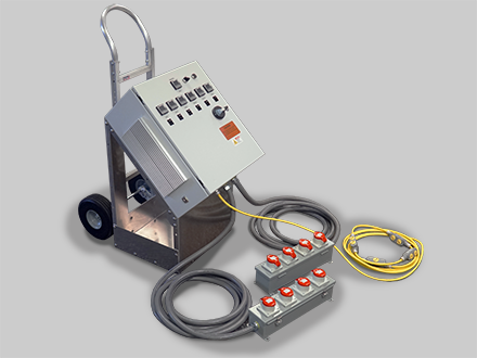 Portable, Cart Mounted Controllers with Panel or Tethered Power Distribution