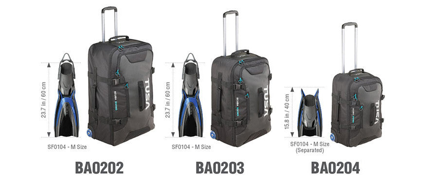 TUSA Roller Bag Size Comparison