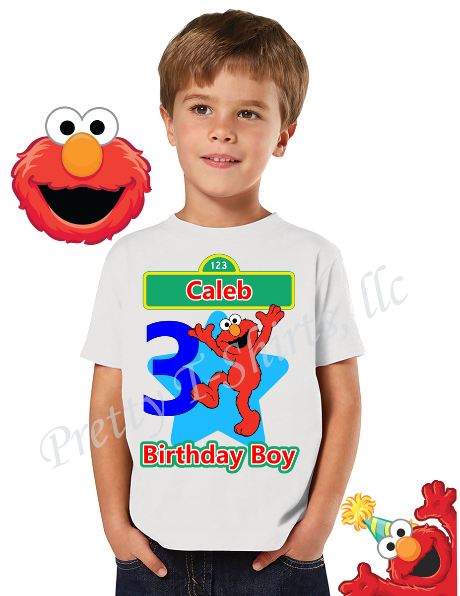 woordenboek Wafel anders Elmo Birthday Shirt, Add Any Name and Age, Custom Sesame Street Shirt –  Pretty T-Shirts