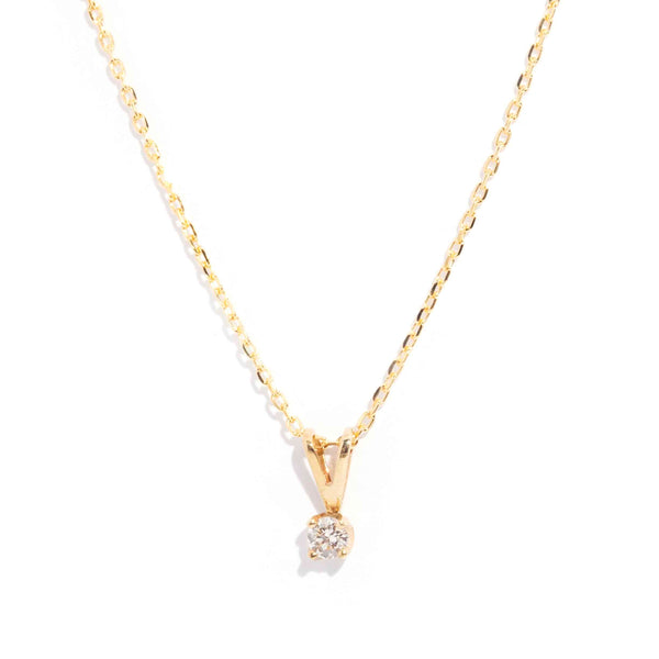 9ct gold diamond solitaire pendant