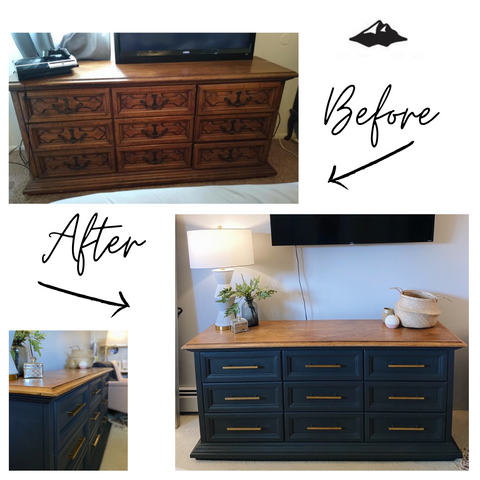 Simple Furniture Makeover + Pretty Shelf and Drawer Liners
