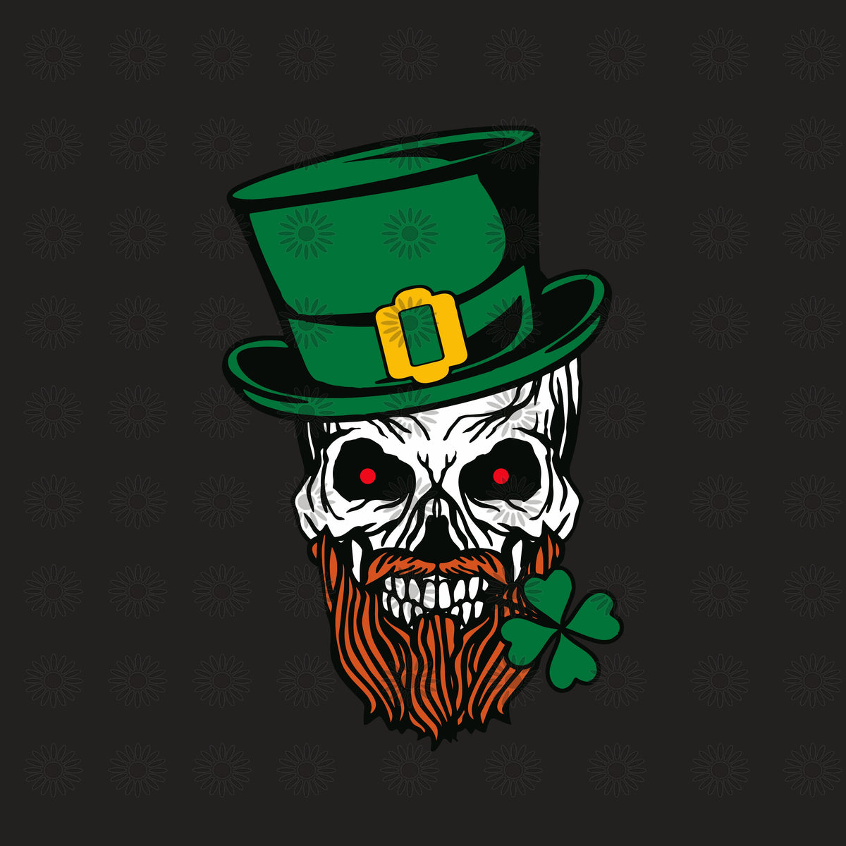 22 by 24-Inch 3dRose apr_22363_2 Saint Patricks Day Cartoon Shamrock with Irish top Hat Medium Length Apron with Pouch Pockets