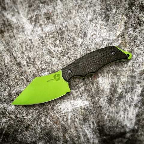 Blackheart Custom Pike Knife with Toxic Green Cerakote