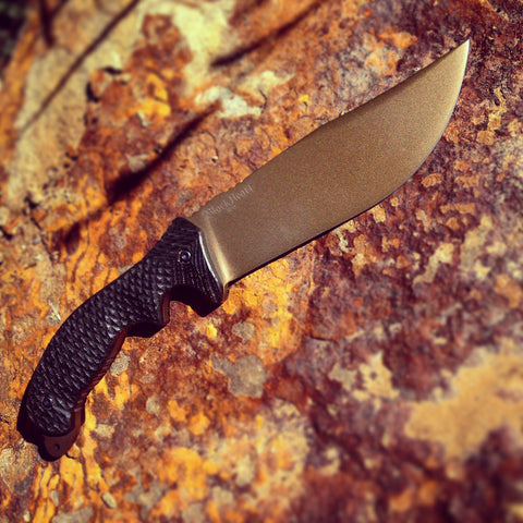blackheart valkyrie bowie custom combat burnt bronze fighting survival military police knife made in usa.