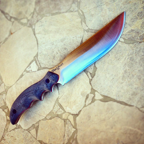 blackheart gunner12 custom knife handmade quality survival honzukuri convex sharpest knives in the world made in usa.