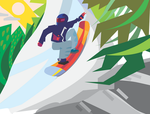 An example of a creative snowboard graphic design.