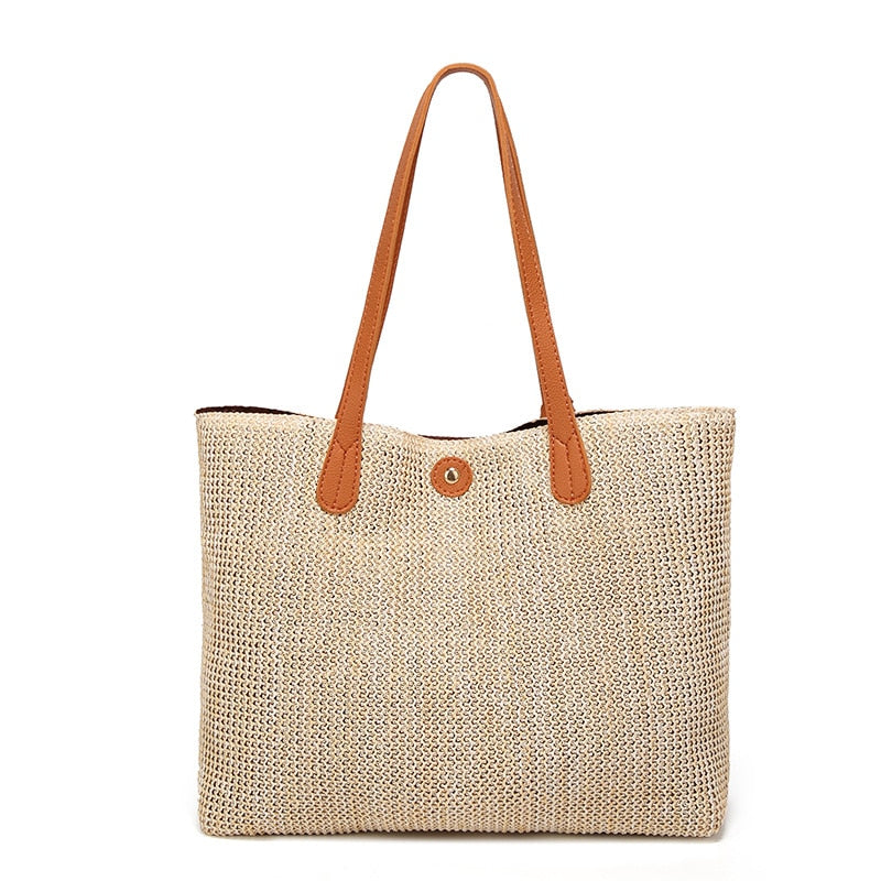 soft straw tote bag