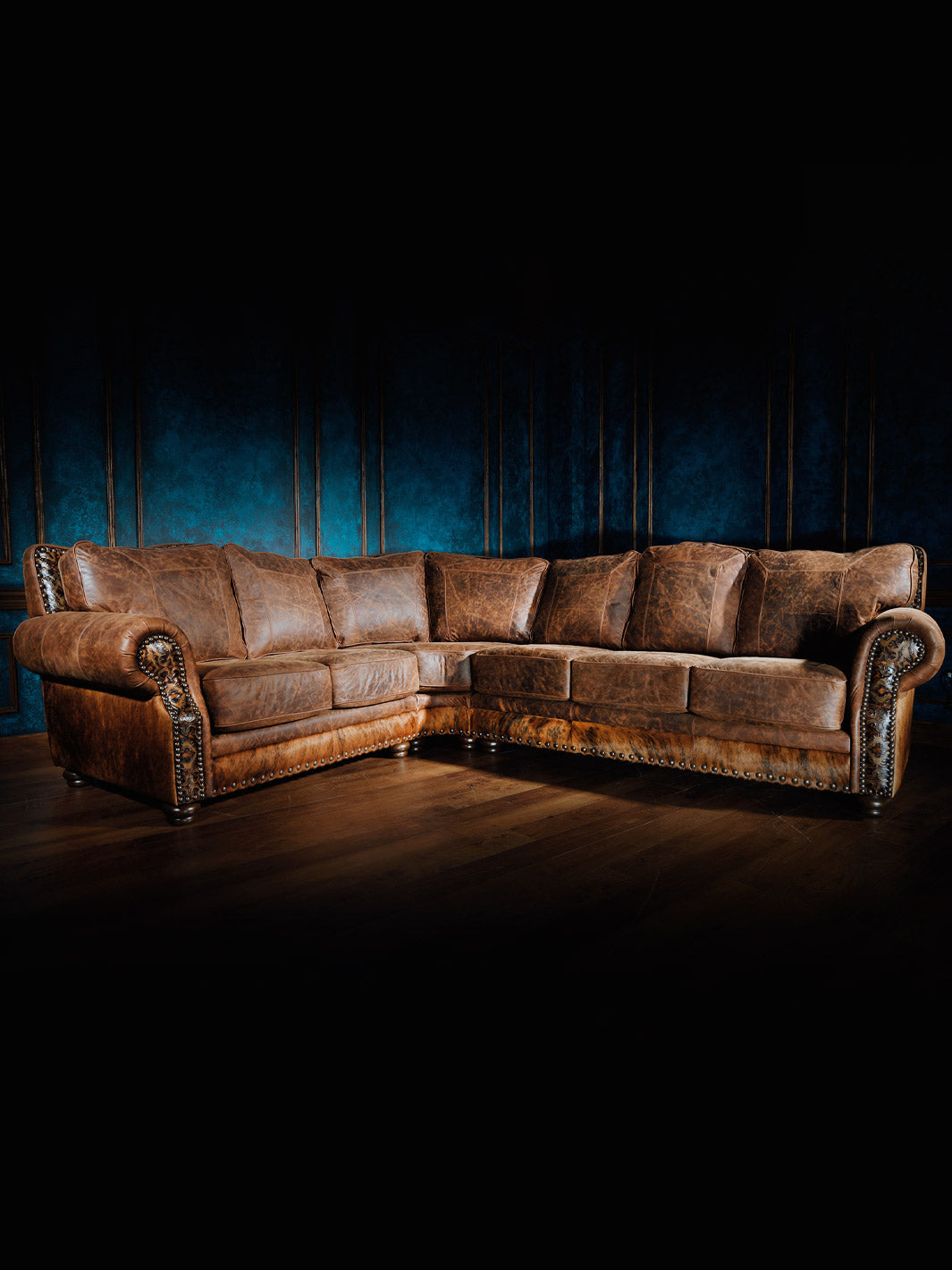 weten Darmen naar voren gebracht Brown Western Leather Sectional Sofa – Runyon's Fine Furniture