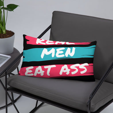 Real Men Eat Ass Throw Pillows - real men t-shirts, Men funny T-shirts, Men sport & fitness Tshirts, Men hoodies & sweats