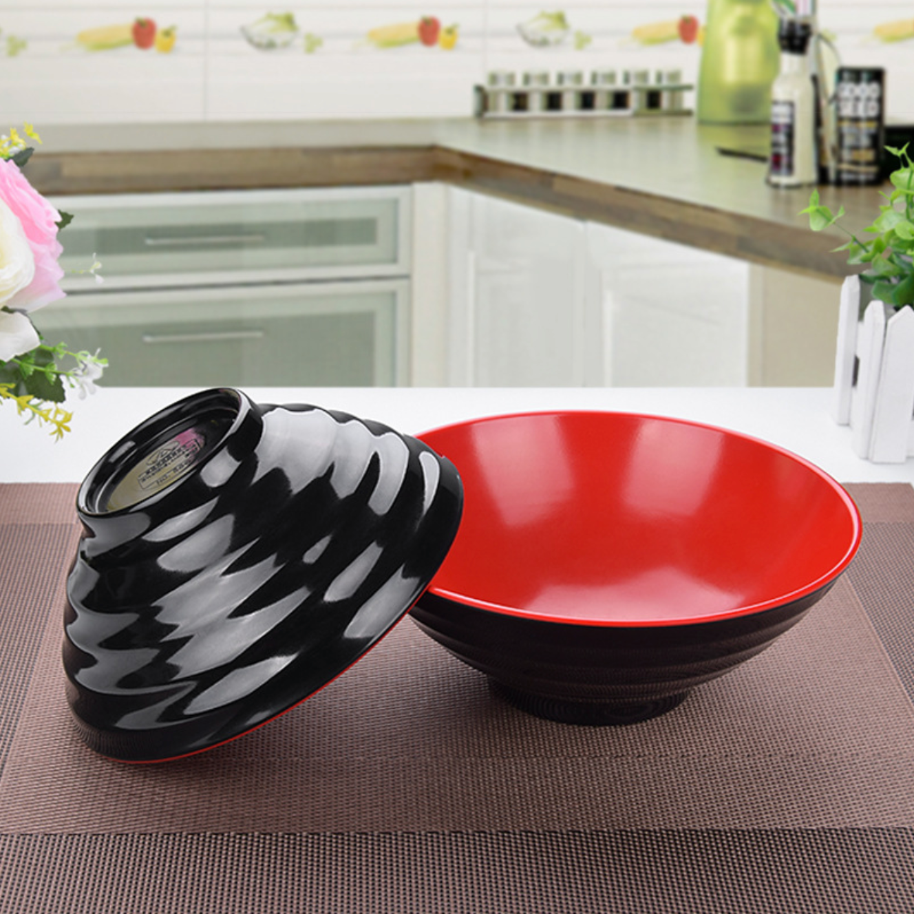 Fantasierijk Blootstellen Tom Audreath Chinese Japanese Red Melamine Plastic Ramen Bowl – KOKOBASE
